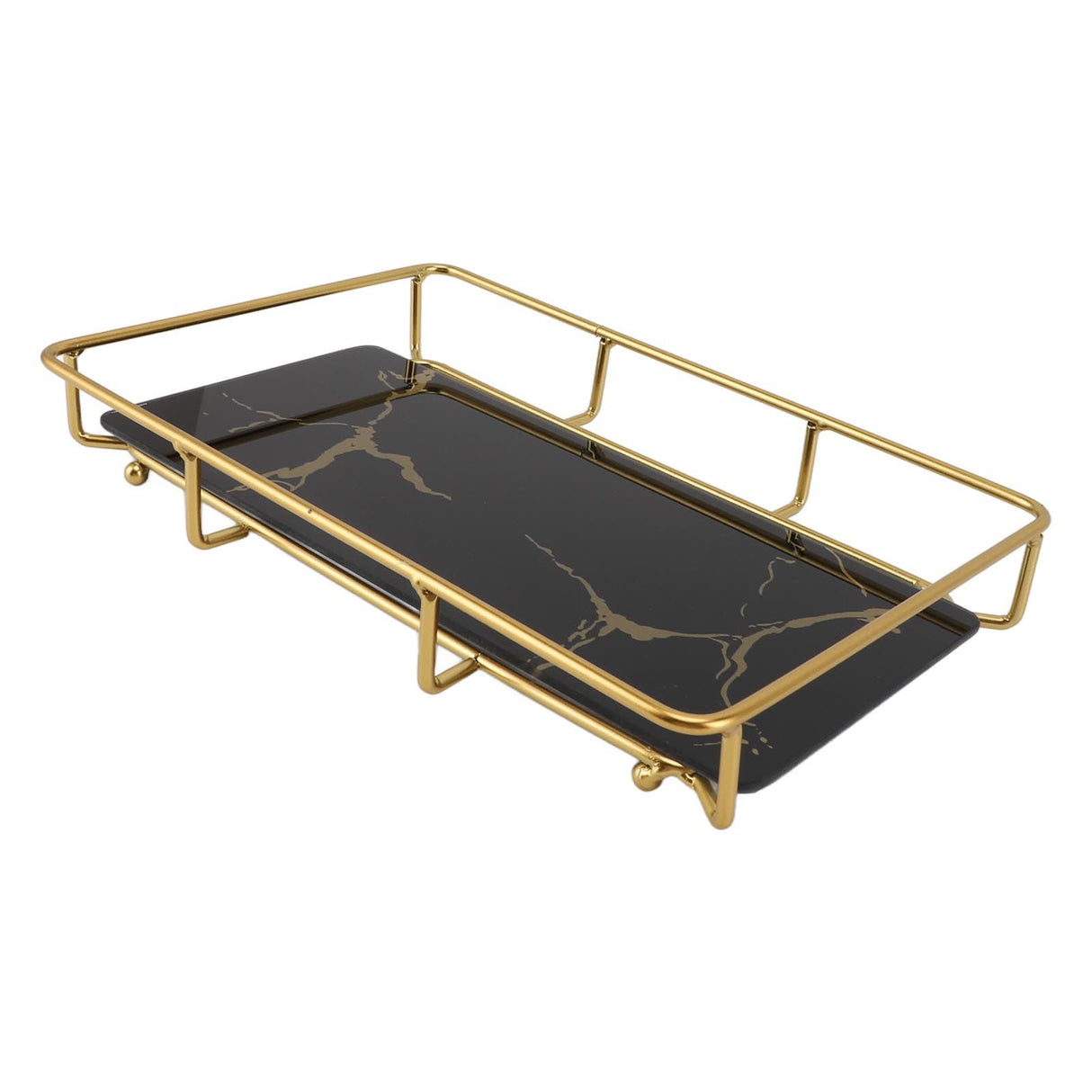 Bathroom Vanity Tray Modern Stylish Anti Slip Kitchen Sink Countertop Storage Organizer L Black