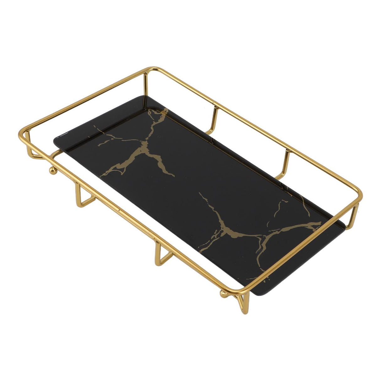 Bathroom Vanity Tray Modern Stylish Anti Slip Kitchen Sink Countertop Storage Organizer L Black