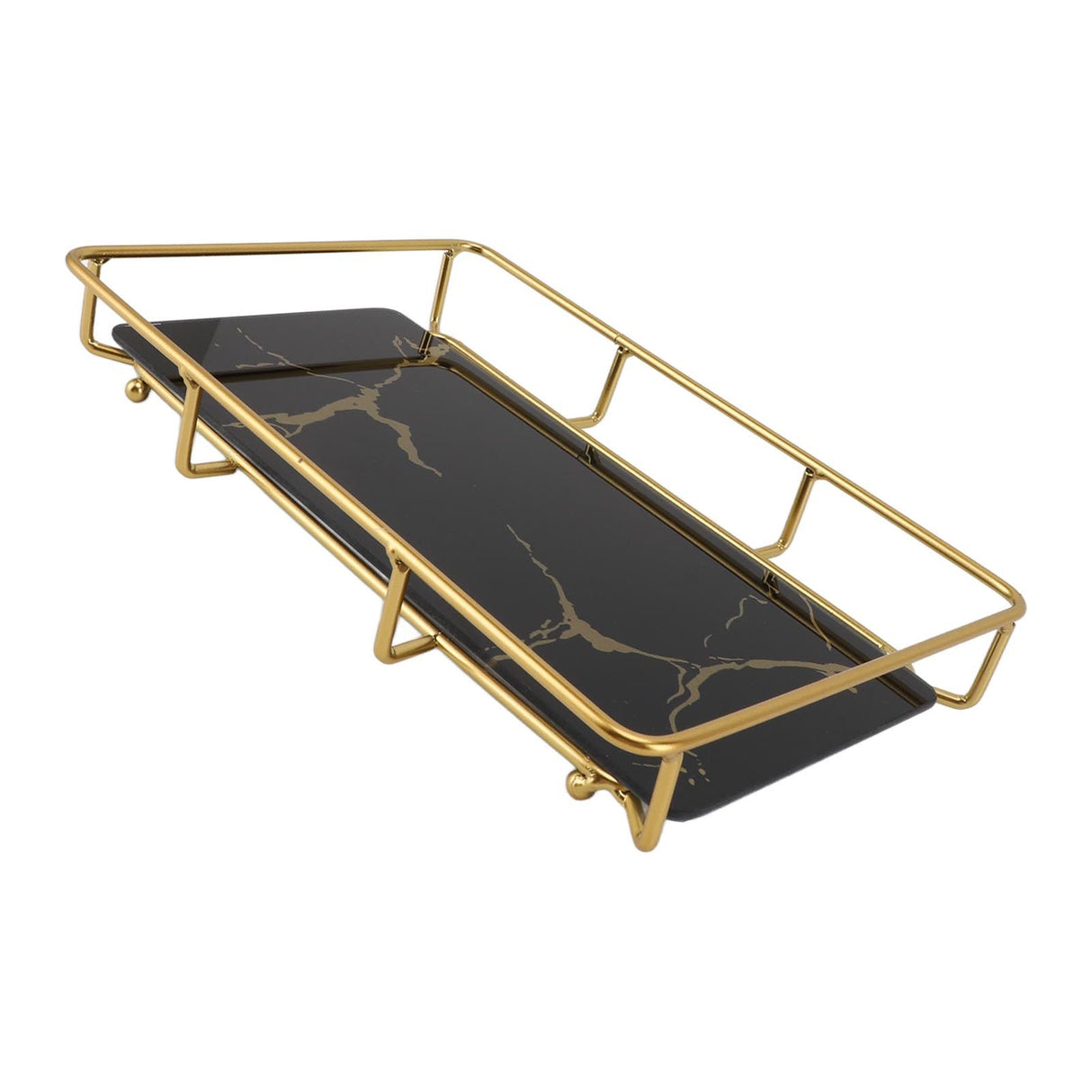 Bathroom Vanity Tray Modern Stylish Anti Slip Kitchen Sink Countertop Storage Organizer L Black