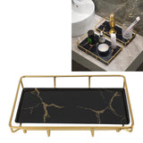 Bathroom Vanity Tray Modern Stylish Anti Slip Kitchen Sink Countertop Storage Organizer L Black - Extra Image