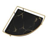 Bathroom Storage Tray Light Luxury Decorative Golden Texture Triangle Bathroom Organiser Tray for Soap Towel Paper Napkins Jewellery Makeup Black - Side View