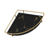 Bathroom Storage Tray Light Luxury Decorative Golden Texture Triangle Bathroom Organiser Tray for Soap Towel Paper Napkins Jewellery Makeup Black