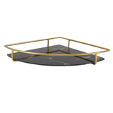 Bathroom Storage Tray Light Luxury Decorative Golden Texture Triangle Bathroom Organiser Tray for Soap Towel Paper Napkins Jewellery Makeup Black - Low Angle