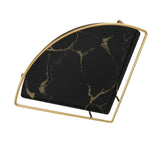 Bathroom Storage Tray Light Luxury Decorative Golden Texture Triangle Bathroom Organiser Tray for Soap Towel Paper Napkins Jewellery Makeup Black - Extra Image