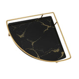 Bathroom Storage Tray Light Luxury Decorative Golden Texture Triangle Bathroom Organiser Tray for Soap Towel Paper Napkins Jewellery Makeup Black - Extra Image