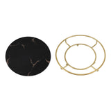 Bathroom Tray Skid Resistant Bathroom Vanity Tray Stylish Elegant Countertop Organizer Tray for Cosmetics Jewelry Black Round