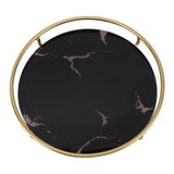 Bathroom Tray Skid Resistant Bathroom Vanity Tray Stylish Elegant Countertop Organizer Tray for Cosmetics Jewelry Black Round