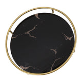 Bathroom Tray Skid Resistant Bathroom Vanity Tray Stylish Elegant Countertop Organizer Tray for Cosmetics Jewelry Black Round - Extra Image