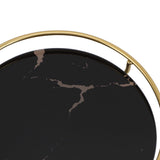Bathroom Tray Skid Resistant Bathroom Vanity Tray Stylish Elegant Countertop Organizer Tray for Cosmetics Jewelry Black Round