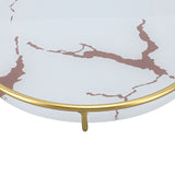 Bathroom Storage Tray Light Luxury Decorative Golden Texture Oval Bathroom Organiser Tray for Soap Towel Paper Napkins Jewellery Makeup White Base