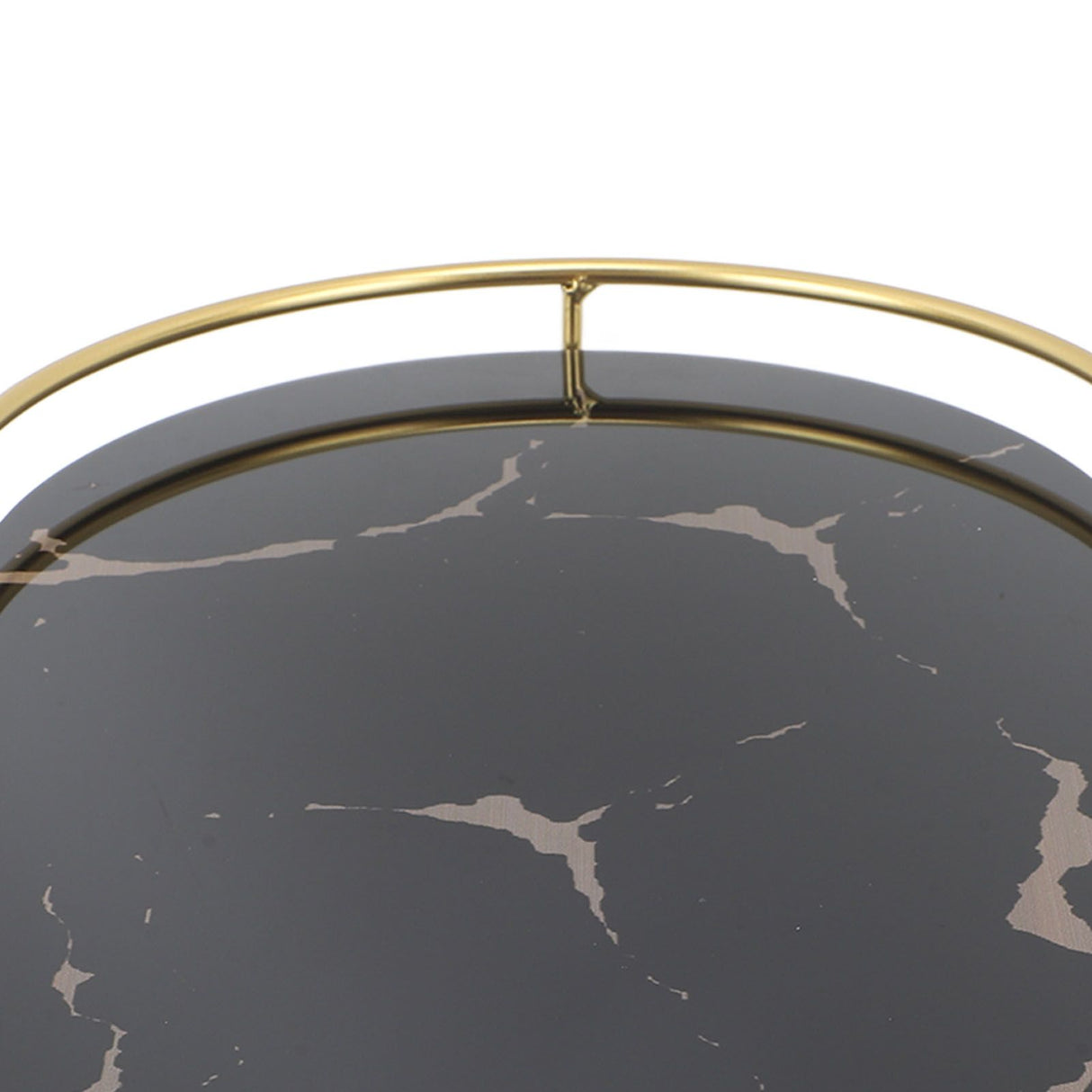 Bathroom Storage Tray Light Luxury Decorative Golden Texture Oval Bathroom Organiser Tray for Soap Towel Paper Napkins Jewellery Makeup Black Base