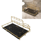 Electric Toothbrush Holder Multipurpose Light Luxury Elegant Stone Grain Tooth Brush Toothpaste Organizer for Counter Top Bathroom Black - Extra Image
