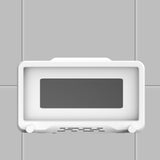 Shower Cell Phone Holder Bathroom 360 Degree Rotatable Drill Free Waterproof Wall Mounted Cell Phone Case White - Rear View