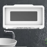 Shower Cell Phone Holder Bathroom 360 Degree Rotatable Drill Free Waterproof Wall Mounted Cell Phone Case White - Extra Image