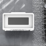 Shower Cell Phone Holder Bathroom 360 Degree Rotatable Drill Free Waterproof Wall Mounted Cell Phone Case White - Extra Image