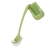 Toilet Brush Set Plastic Double Sided Brush Head Toilet Scrubber Holder Set for Home Hotel Bedroom Green - Top-Down View