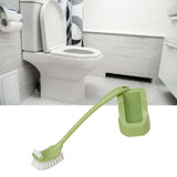 Toilet Brush Set Plastic Double Sided Brush Head Toilet Scrubber Holder Set for Home Hotel Bedroom Green - 45-Degree Angle