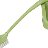 Toilet Brush Set Plastic Double Sided Brush Head Toilet Scrubber Holder Set for Home Hotel Bedroom Green - Low Angle