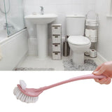 Toilet Brush Set Plastic Double Sided Brush Head Toilet Scrubber Holder Set for Home Hotel Bedroom Pink - Extra Image