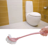 Toilet Brush Set Plastic Double Sided Brush Head Toilet Scrubber Holder Set for Home Hotel Bedroom Pink
