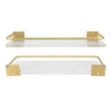 30cm Bathroom Wall Mounted Shelf Space Aluminum Acrylic Towel Rack Bathroom Storage Rack Gold