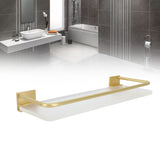 30cm Bathroom Wall Mounted Shelf Space Aluminum Acrylic Towel Rack Bathroom Storage Rack Gold