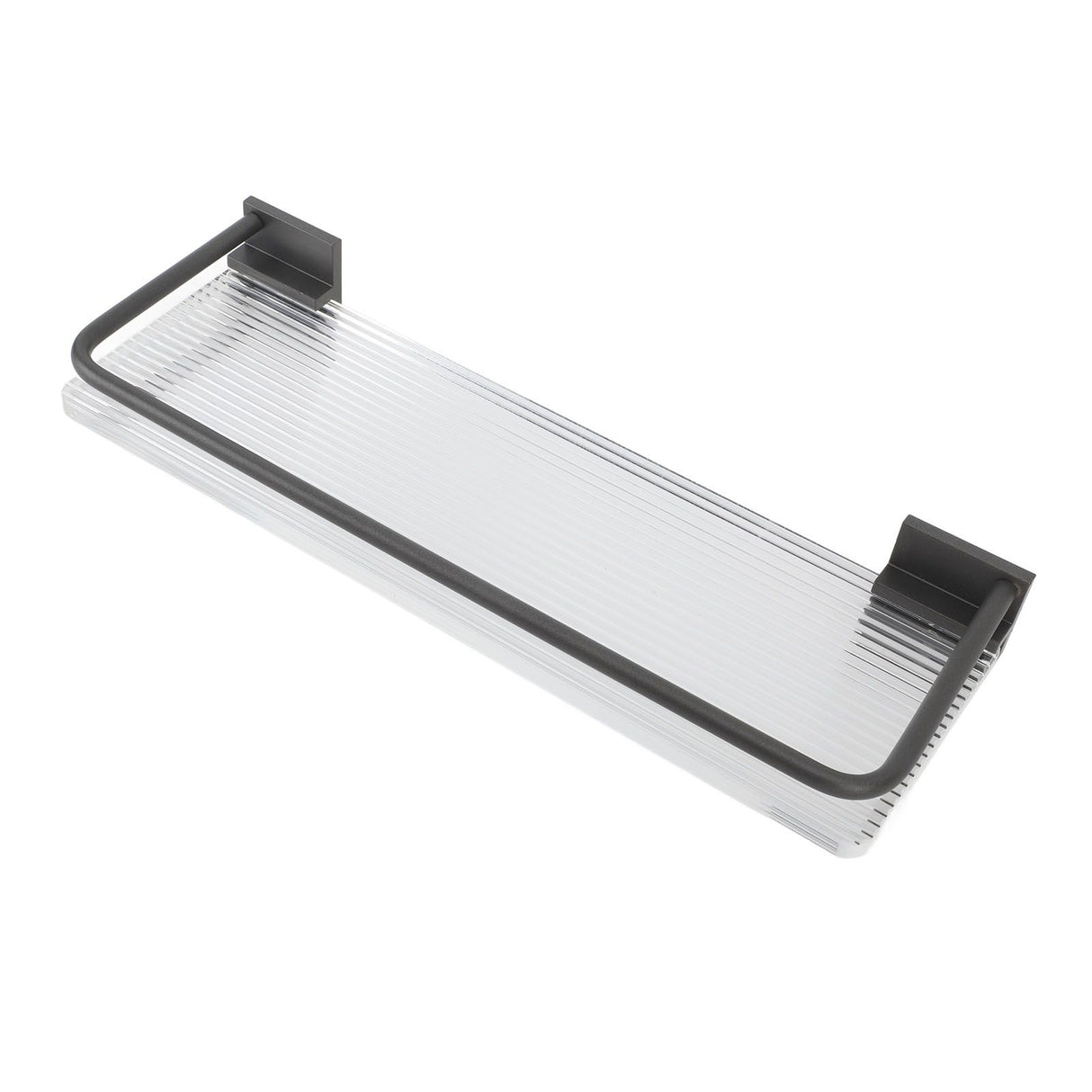 30cm Bathroom Wall Mounted Shelf Space Aluminum Acrylic Towel Rack Bathroom Storage Rack Grey