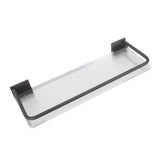 30cm Bathroom Wall Mounted Shelf Space Aluminum Acrylic Towel Rack Bathroom Storage Rack Grey - Side View
