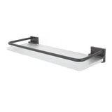 30cm Bathroom Wall Mounted Shelf Space Aluminum Acrylic Towel Rack Bathroom Storage Rack Grey