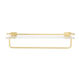Bathroom Wall Shelf Space Aluminum and Acrylic Rustproof Punch Free Wall Mounted Floating Shelves 40cm Gold