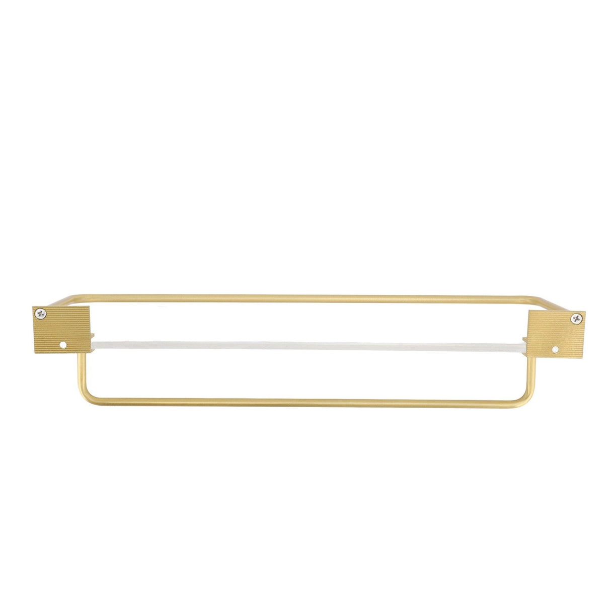 Bathroom Wall Shelf Space Aluminum and Acrylic Rustproof Punch Free Wall Mounted Floating Shelves 40cm Gold
