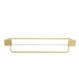 Bathroom Wall Shelf Space Aluminum and Acrylic Rustproof Punch Free Wall Mounted Floating Shelves 40cm Gold - Close-Up Angle