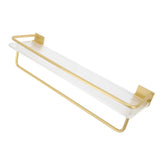 Bathroom Wall Shelf Space Aluminum and Acrylic Rustproof Punch Free Wall Mounted Floating Shelves 40cm Gold - Low Angle
