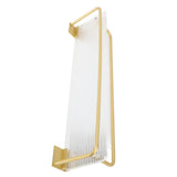 Bathroom Wall Shelf Space Aluminum and Acrylic Rustproof Punch Free Wall Mounted Floating Shelves 40cm Gold