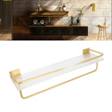 Bathroom Wall Shelf Space Aluminum and Acrylic Rustproof Punch Free Wall Mounted Floating Shelves 40cm Gold
