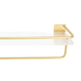 Bathroom Wall Shelf Space Aluminum and Acrylic Rustproof Punch Free Wall Mounted Floating Shelves 40cm Gold