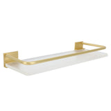 Floating Shelf Space Aluminum Acrylic Wall Mounted Decorative Storage Shelf for Kitchen Bathroom Living Room Bedroom Gold - Side View