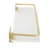 Floating Shelf Space Aluminum Acrylic Wall Mounted Decorative Storage Shelf for Kitchen Bathroom Living Room Bedroom Gold - Rear View