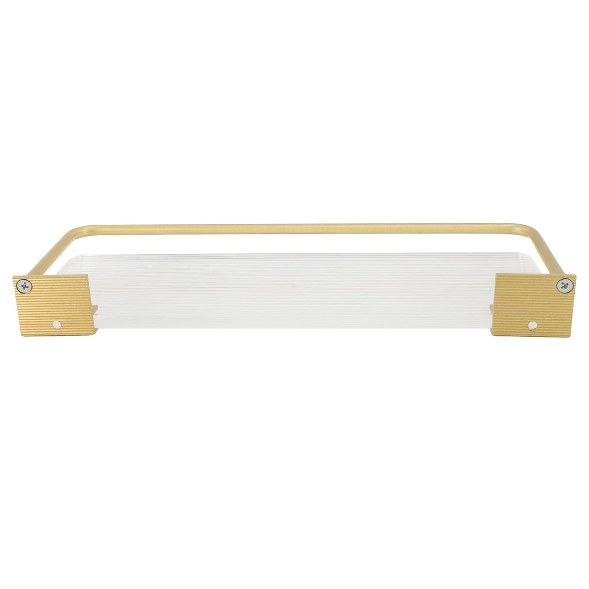 Floating Shelf Space Aluminum Acrylic Wall Mounted Decorative Storage Shelf for Kitchen Bathroom Living Room Bedroom Gold