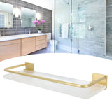 Floating Shelf Space Aluminum Acrylic Wall Mounted Decorative Storage Shelf for Kitchen Bathroom Living Room Bedroom Gold - Extra Image