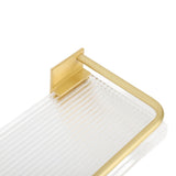Floating Shelf Space Aluminum Acrylic Wall Mounted Decorative Storage Shelf for Kitchen Bathroom Living Room Bedroom Gold