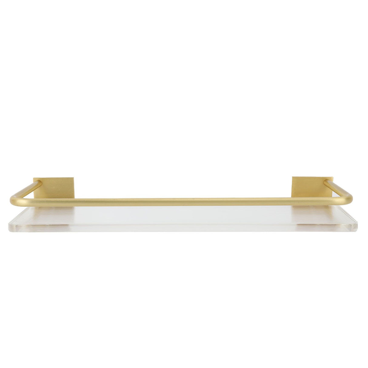 Floating Shelf Space Aluminum Acrylic Wall Mounted Decorative Storage Shelf for Kitchen Bathroom Living Room Bedroom Gold
