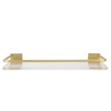 Floating Shelf Space Aluminum Acrylic Wall Mounted Decorative Storage Shelf for Kitchen Bathroom Living Room Bedroom Gold - Extra Image