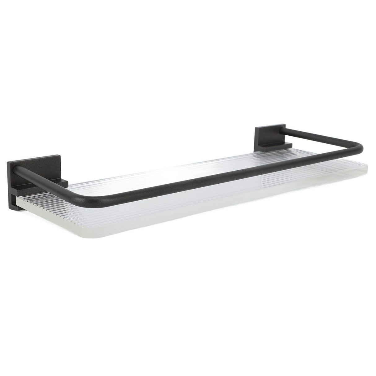 Floating Shelf Space Aluminum Acrylic Wall Mounted Decorative Storage Shelf for Kitchen Bathroom Living Room Bedroom Black
