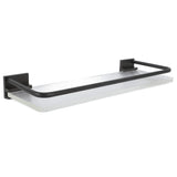 Floating Shelf Space Aluminum Acrylic Wall Mounted Decorative Storage Shelf for Kitchen Bathroom Living Room Bedroom Black