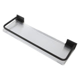 Floating Shelf Space Aluminum Acrylic Wall Mounted Decorative Storage Shelf for Kitchen Bathroom Living Room Bedroom Black