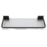 Floating Shelf Space Aluminum Acrylic Wall Mounted Decorative Storage Shelf for Kitchen Bathroom Living Room Bedroom Black - Close-Up Angle