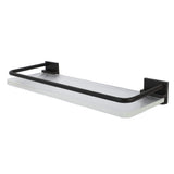 Floating Shelf Space Aluminum Acrylic Wall Mounted Decorative Storage Shelf for Kitchen Bathroom Living Room Bedroom Black - Extra Image