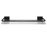 Floating Shelf Space Aluminum Acrylic Wall Mounted Decorative Storage Shelf for Kitchen Bathroom Living Room Bedroom Black