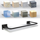 Floating Shelf Space Aluminum Acrylic Wall Mounted Decorative Storage Shelf for Kitchen Bathroom Living Room Bedroom Black - Extra Image